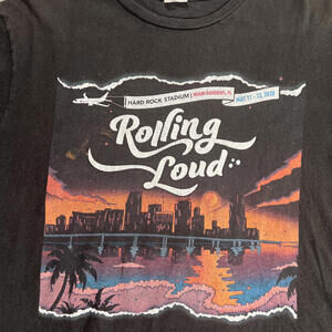 Rolling Loud Shirt 2018 Concert Shirt Men Medium Distress